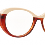 Lunettes optique Caroline abram design paris femme feminine ronde ovale haute asymétrique marron beige Mya