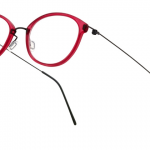 lunettes minima légère discrete percée hybride rouge femme